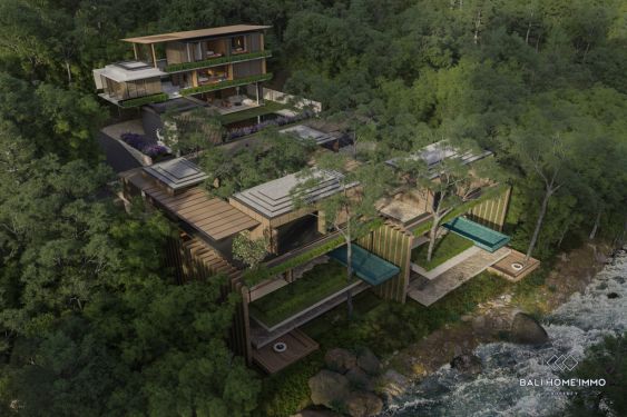 Image 3 from Villa de 3 chambres sur plan avec vue sur la jungle et la rivière à vendre à Bali Nyanyi